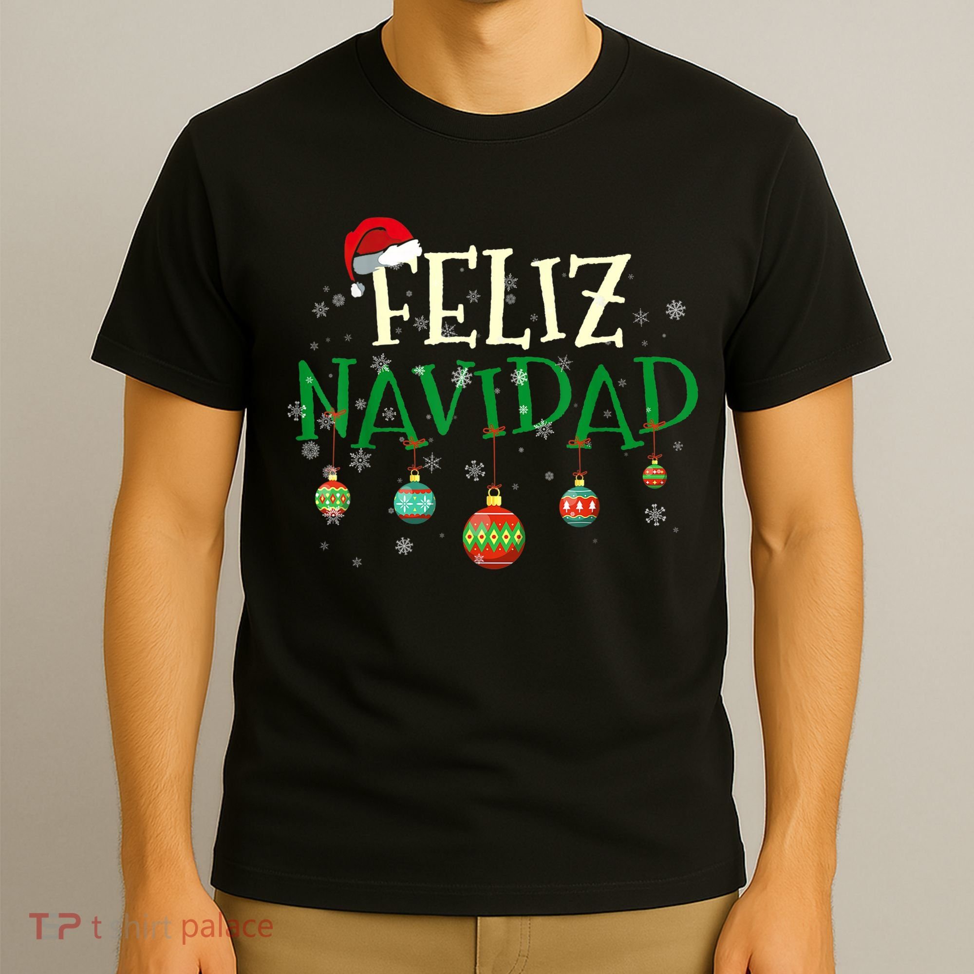 Christmas Feliz Navidad Santa Hat TShirt T-Shirt