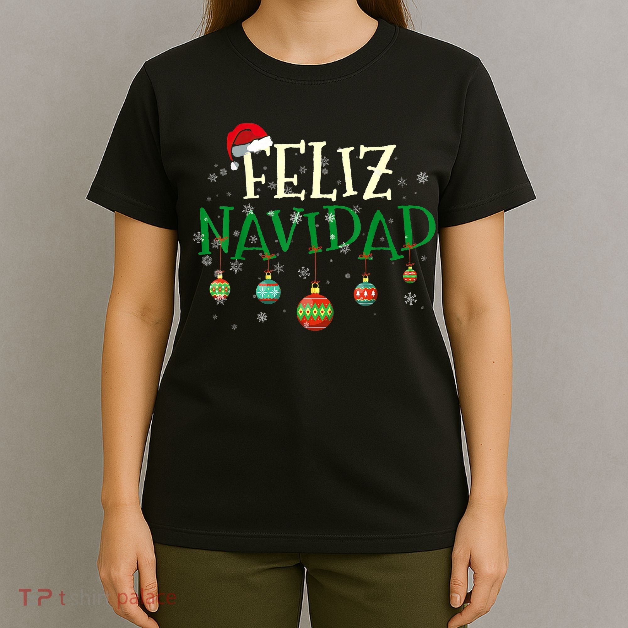 Christmas Feliz Navidad Santa Hat TShirt T-Shirt