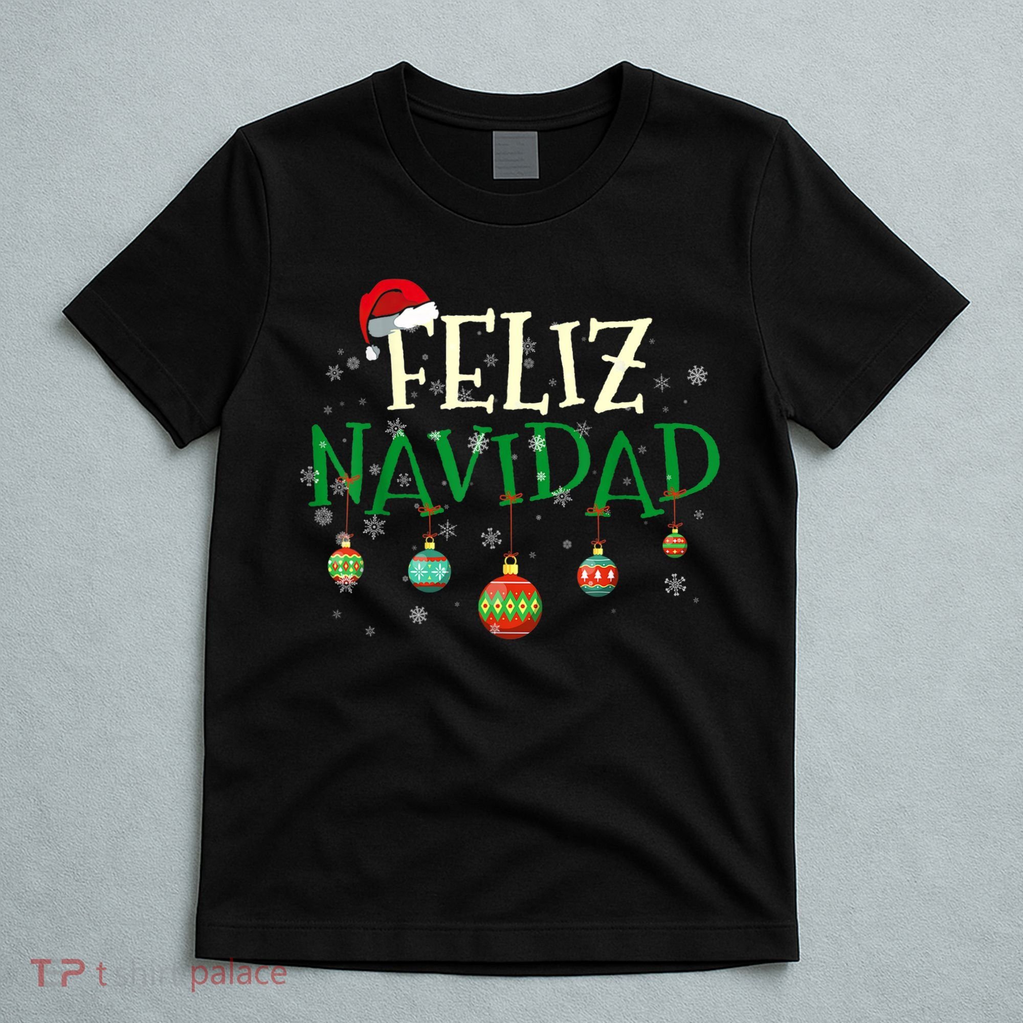 Christmas Feliz Navidad Santa Hat TShirt T-Shirt