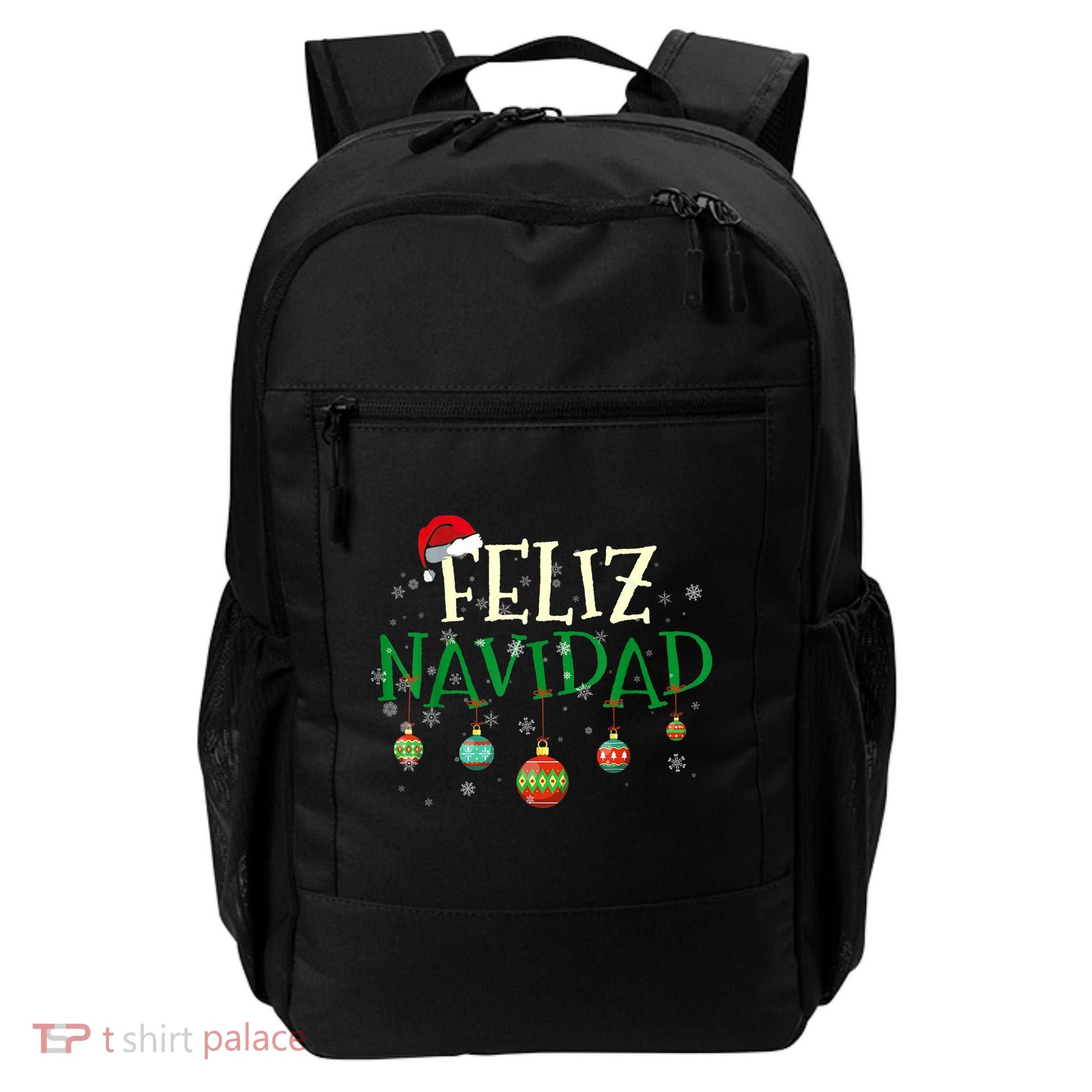 Christmas Feliz Navidad Santa Hat TShirt Backpack