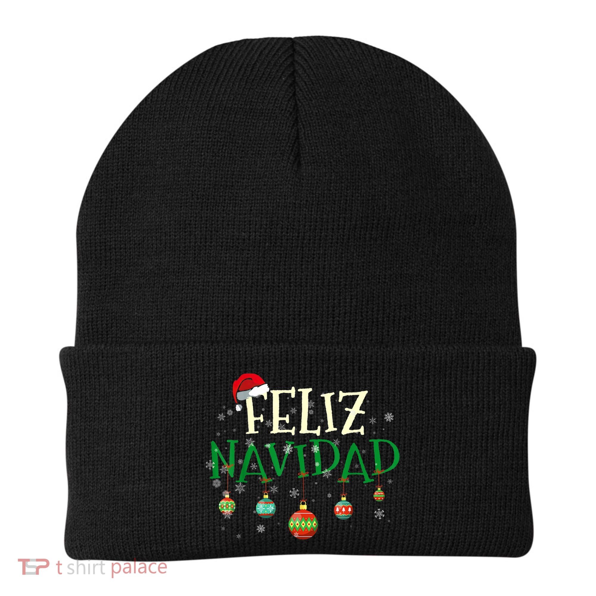 Christmas Feliz Navidad Santa Hat TShirt Beanie