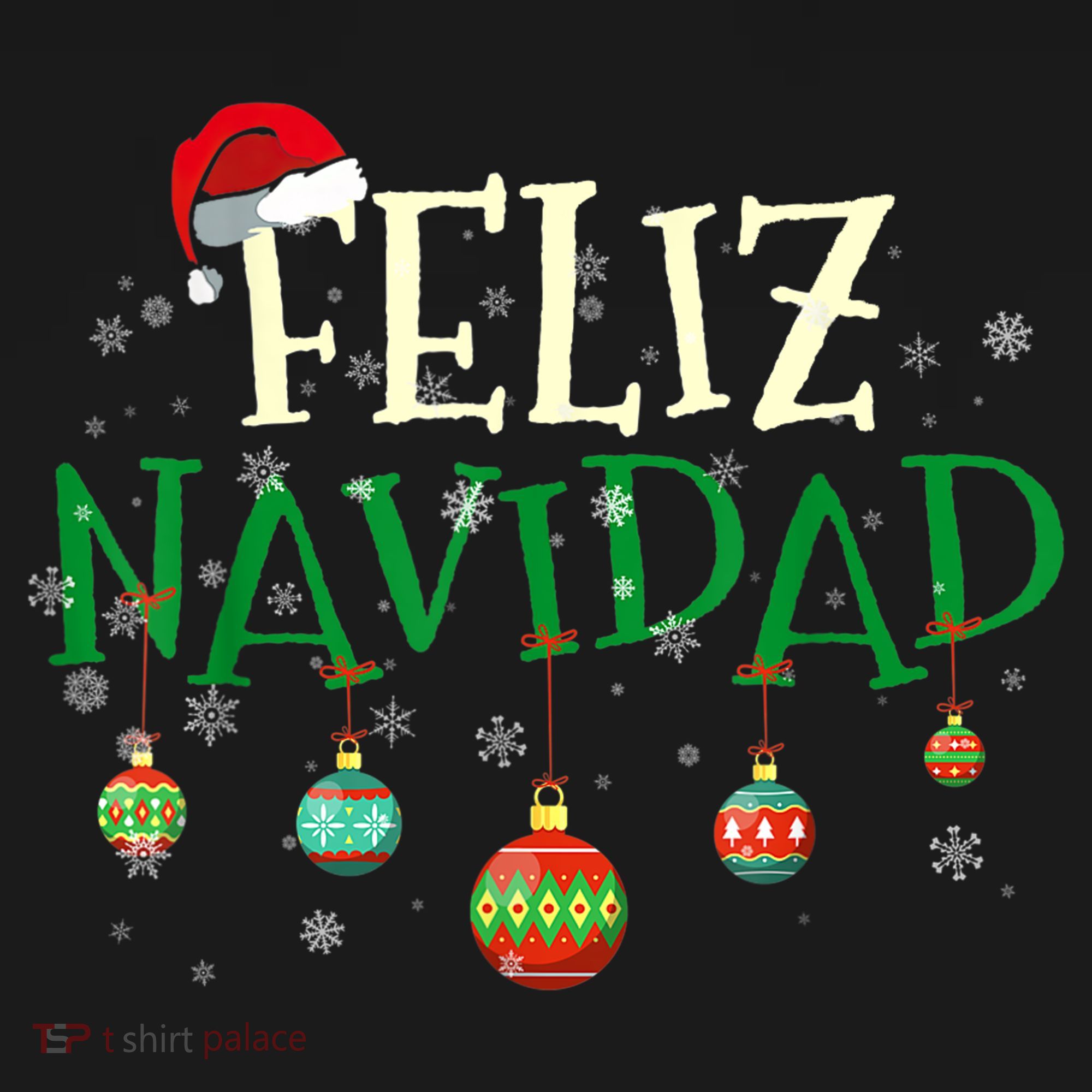 Christmas Feliz Navidad Santa Hat TShirt Women's Hoodie
