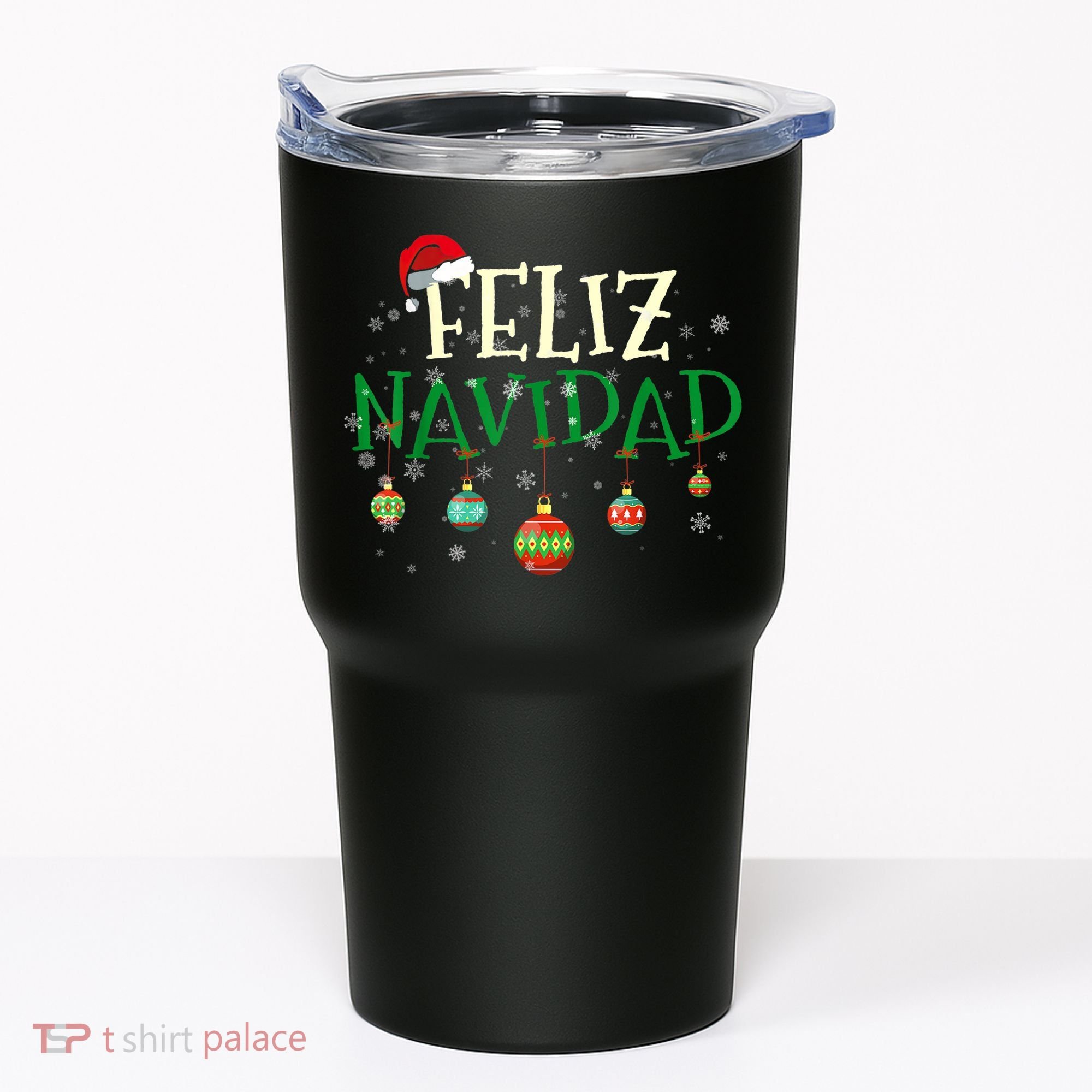 Christmas Feliz Navidad Santa Hat TShirt Tumbler