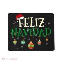 Christmas Feliz Navidad Santa Hat TShirt Mousepad thumb 0