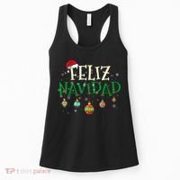 Christmas Feliz Navidad Santa Hat TShirt Women's Tank Top thumb 0