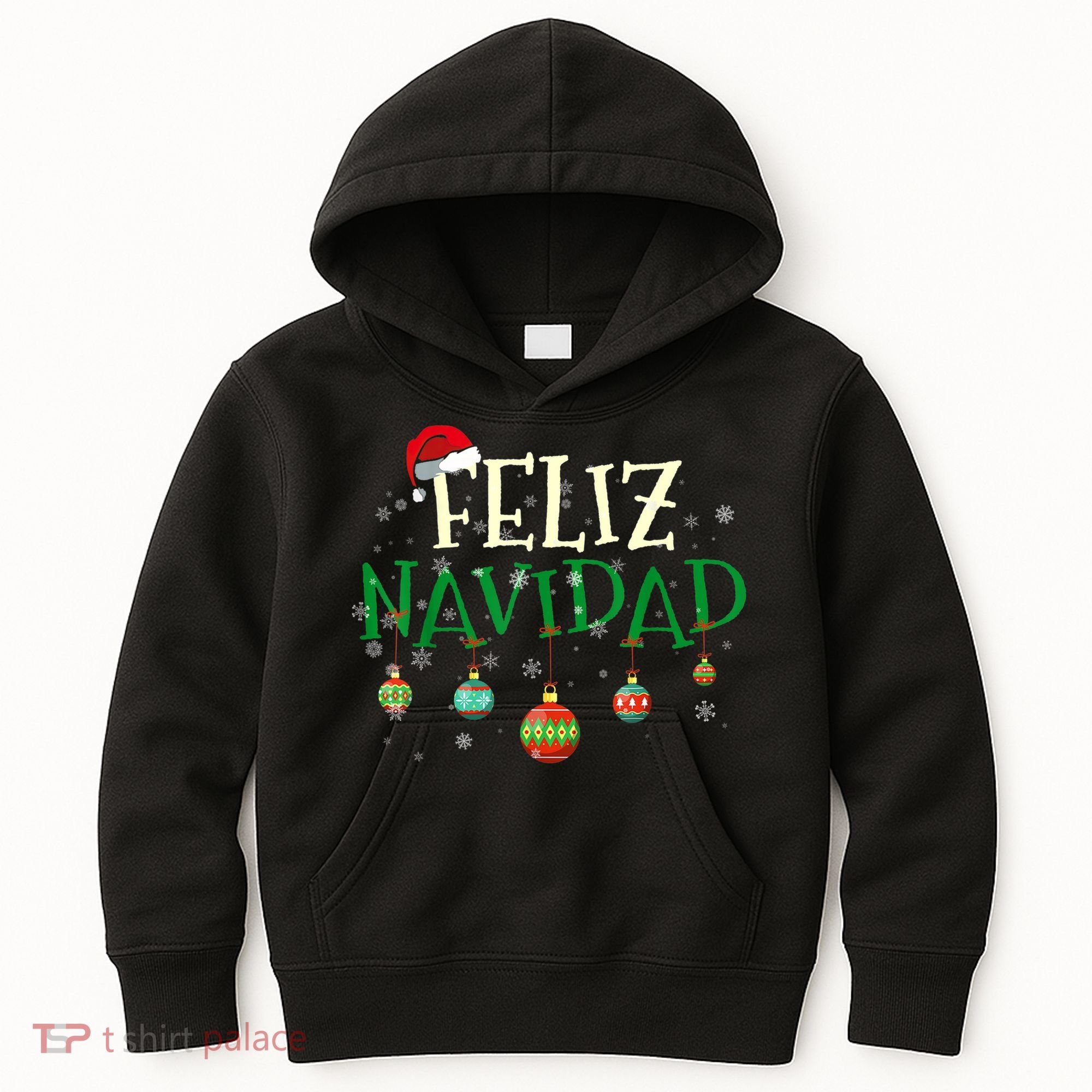 Christmas Feliz Navidad Santa Hat TShirt Kids Hoodie