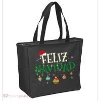 Christmas Feliz Navidad Santa Hat TShirt Tote Bag thumb 2