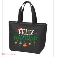 Christmas Feliz Navidad Santa Hat TShirt Tote Bag thumb 3