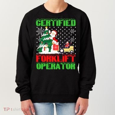 Certified Forklift Operator Christmas Pajamas Driver Xmas Women's Sweatshirt