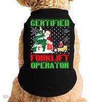 Certified Forklift Operator Christmas Pajamas Driver Xmas Doggie Tank thumb 0