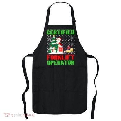 Certified Forklift Operator Christmas Pajamas Driver Xmas Apron