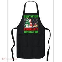 Certified Forklift Operator Christmas Pajamas Driver Xmas Apron thumb 0