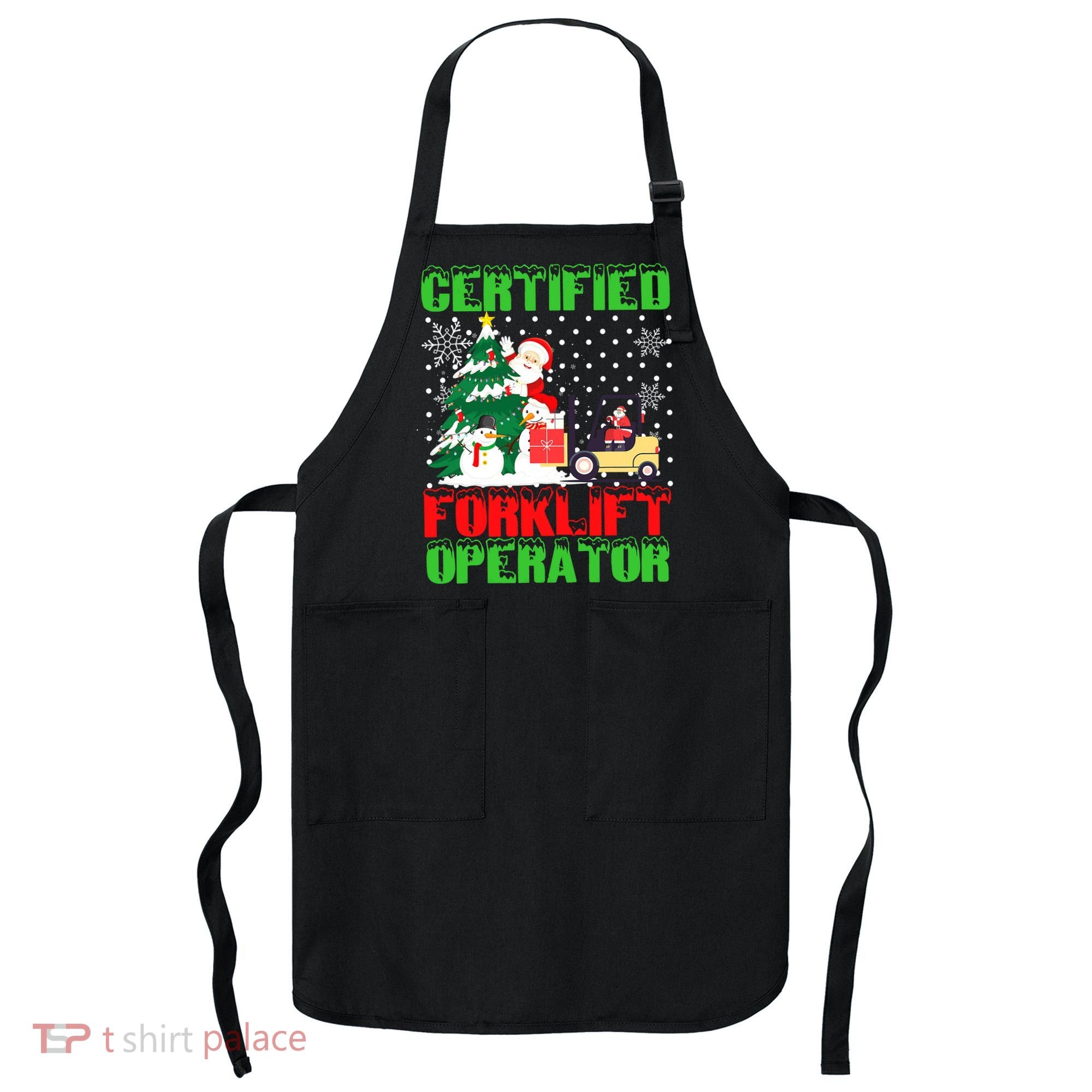 Certified Forklift Operator Christmas Pajamas Driver Xmas Apron