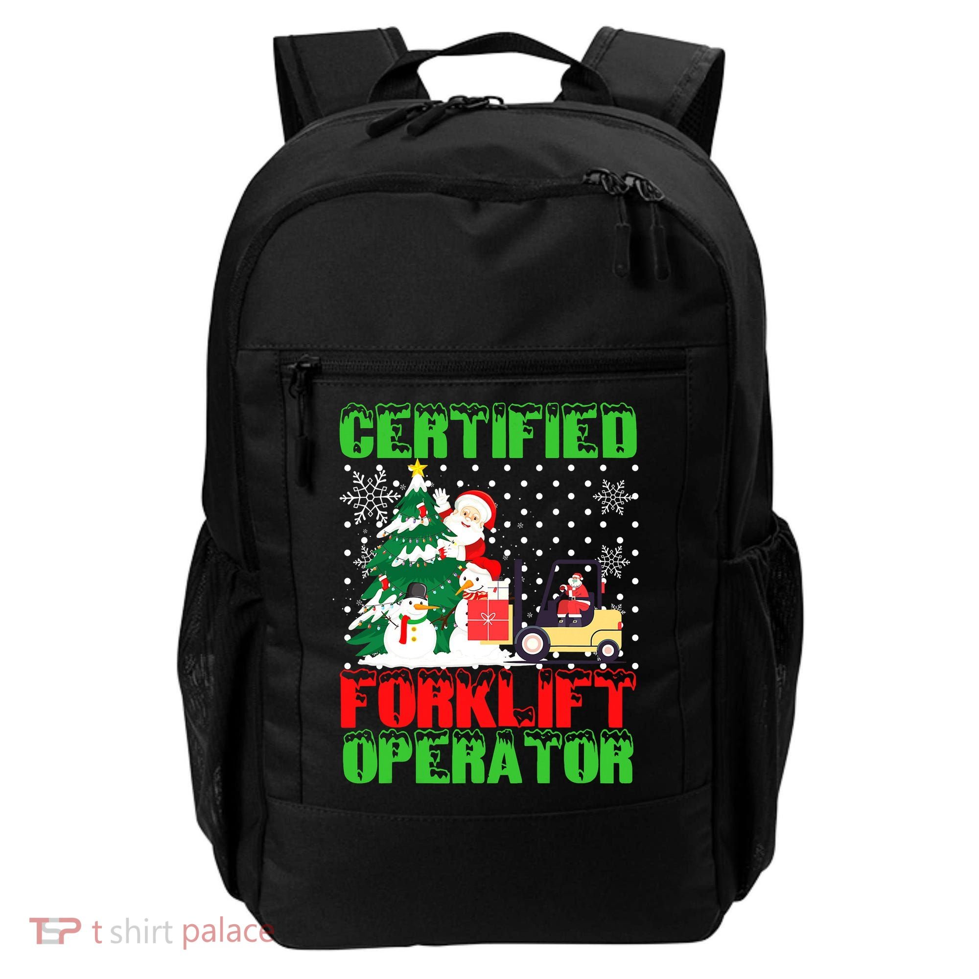 Certified Forklift Operator Christmas Pajamas Driver Xmas Backpack