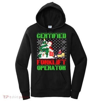 Certified Forklift Operator Christmas Pajamas Driver Xmas Women's Hoodie