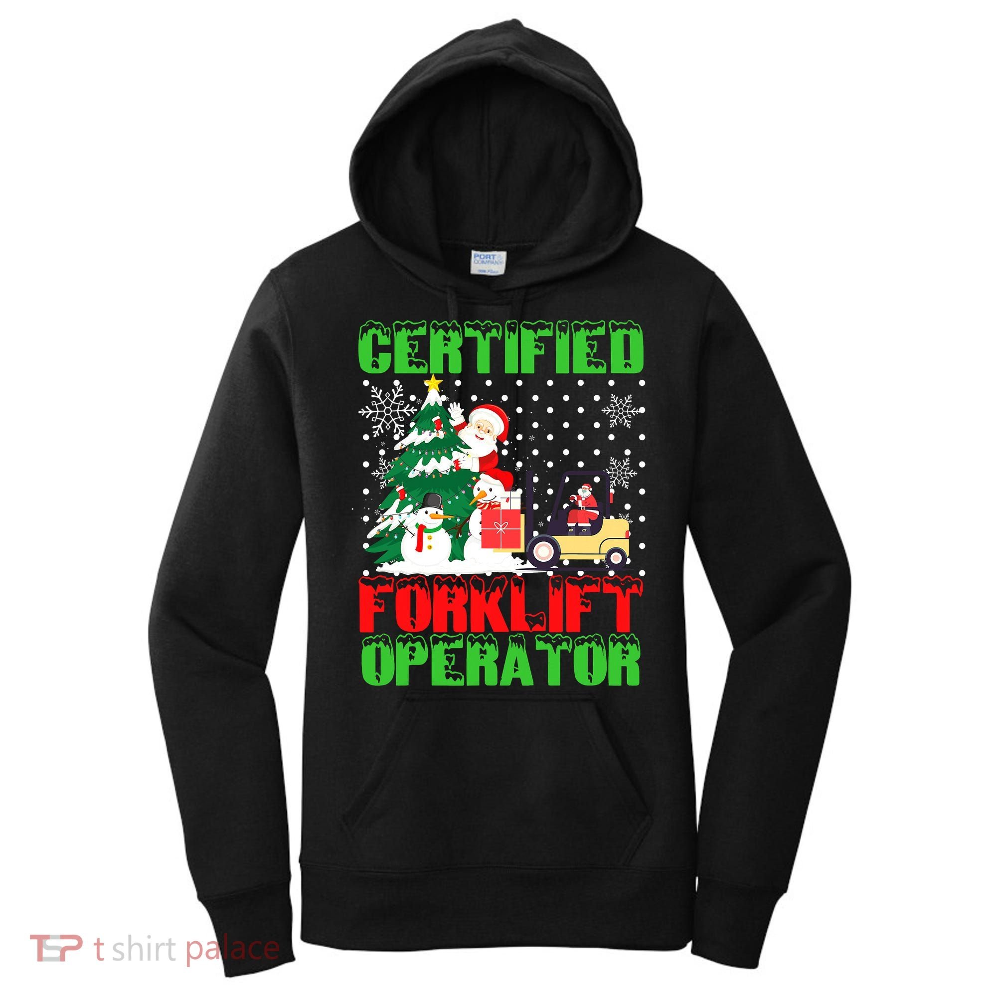 Certified Forklift Operator Christmas Pajamas Driver Xmas Women's Hoodie