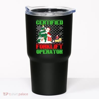 Certified Forklift Operator Christmas Pajamas Driver Xmas Tumbler