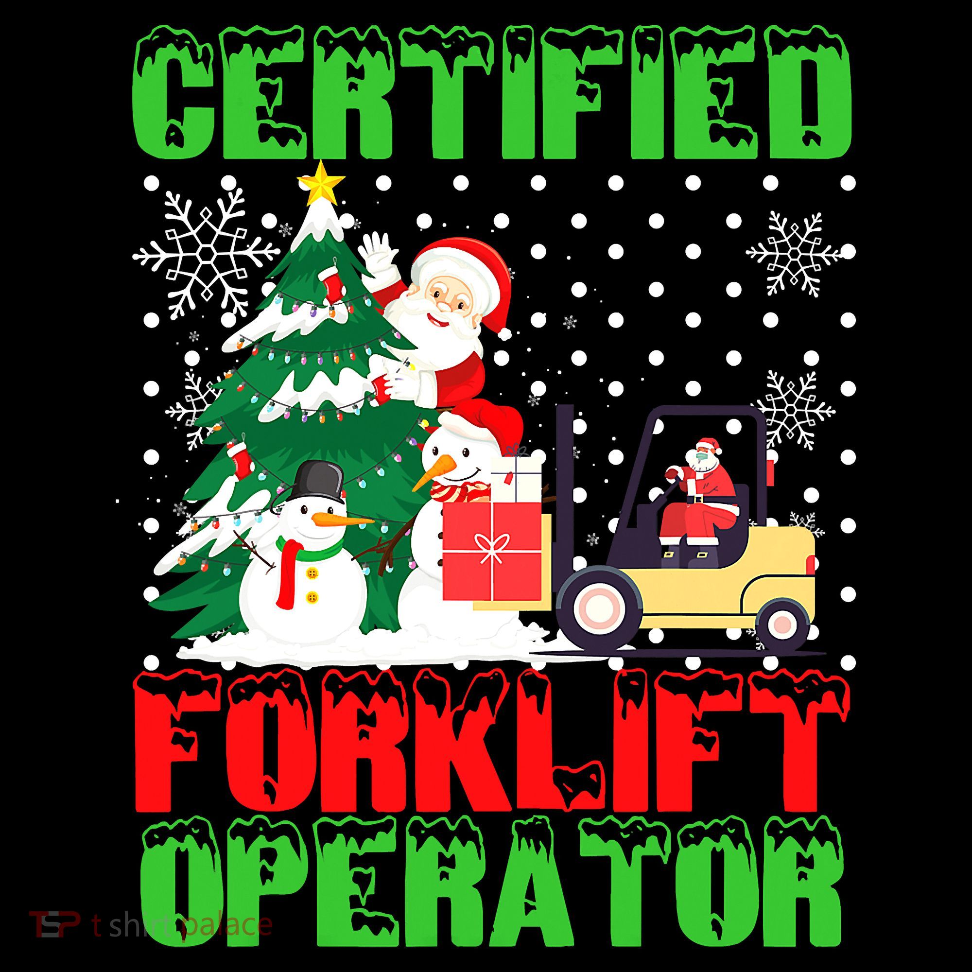 Certified Forklift Operator Christmas Pajamas Driver Xmas Mousepad