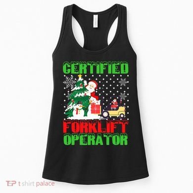Certified Forklift Operator Christmas Pajamas Driver Xmas Women's Tank Top