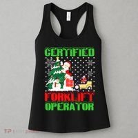 Certified Forklift Operator Christmas Pajamas Driver Xmas Women's Tank Top thumb 3
