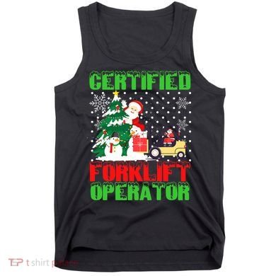 Certified Forklift Operator Christmas Pajamas Driver Xmas Tank Top