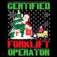 Certified Forklift Operator Christmas Pajamas Driver Xmas Kids Sweatshirt thumb 2
