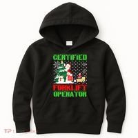 Certified Forklift Operator Christmas Pajamas Driver Xmas Kids Hoodie thumb 0