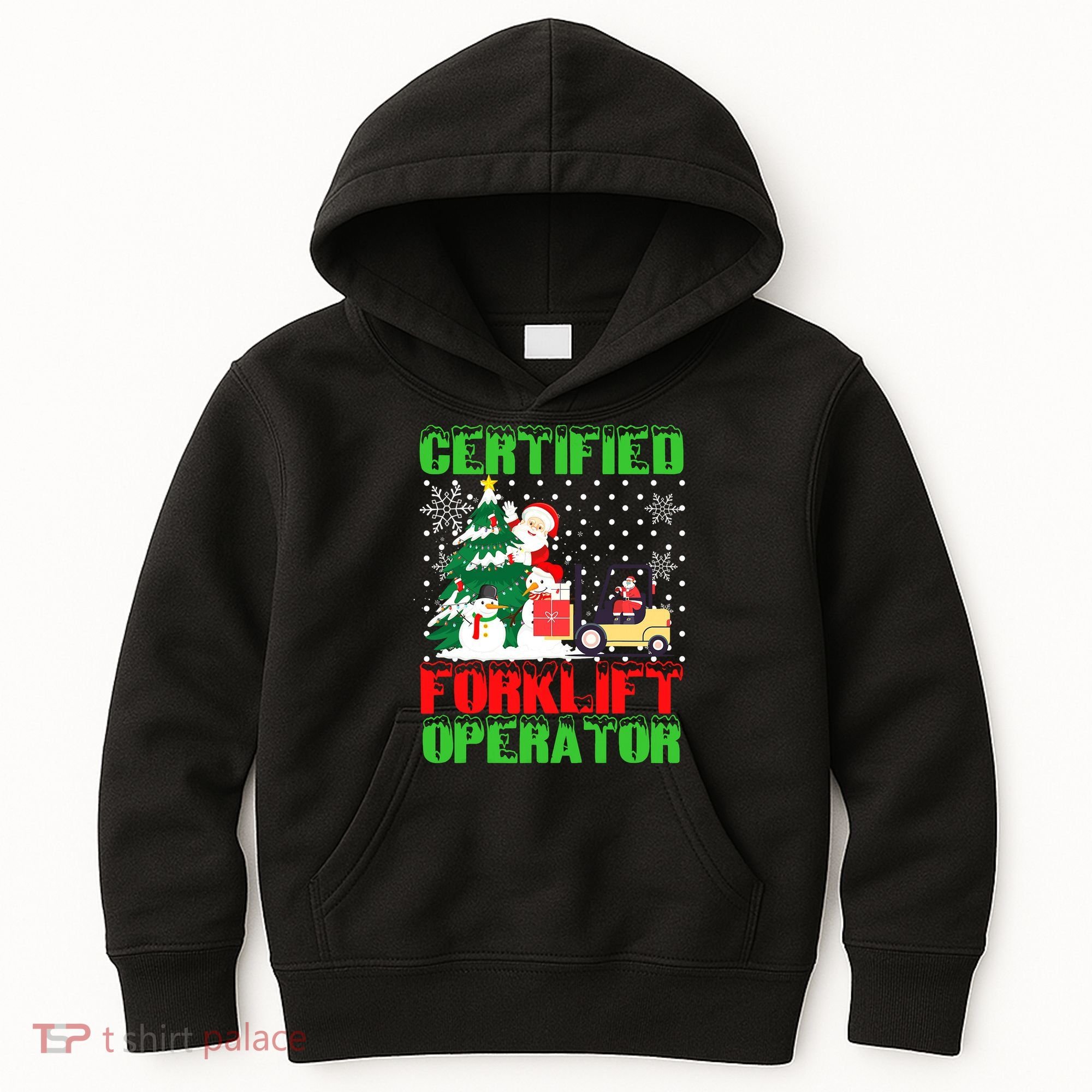Certified Forklift Operator Christmas Pajamas Driver Xmas Kids Hoodie