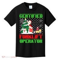 Certified Forklift Operator Christmas Pajamas Driver Xmas Kids T-Shirt thumb 0