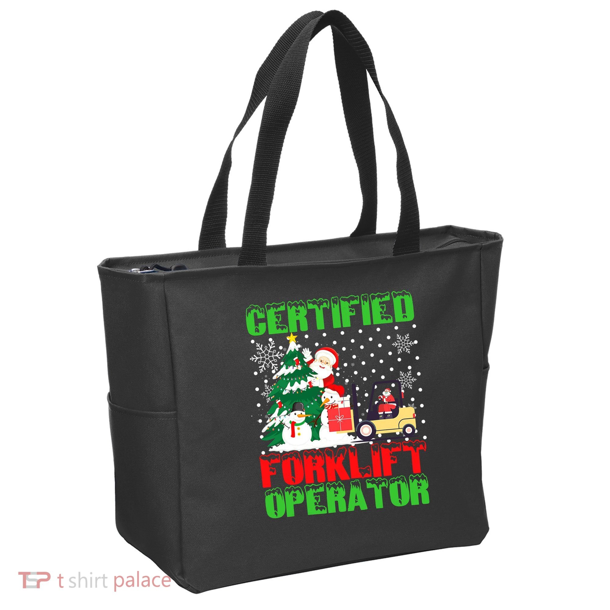 Certified Forklift Operator Christmas Pajamas Driver Xmas Tote Bag