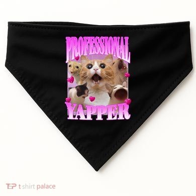 Cat Funny Oddly Specific Dank Meme Professional Yapper USA-Made Doggie Bandana