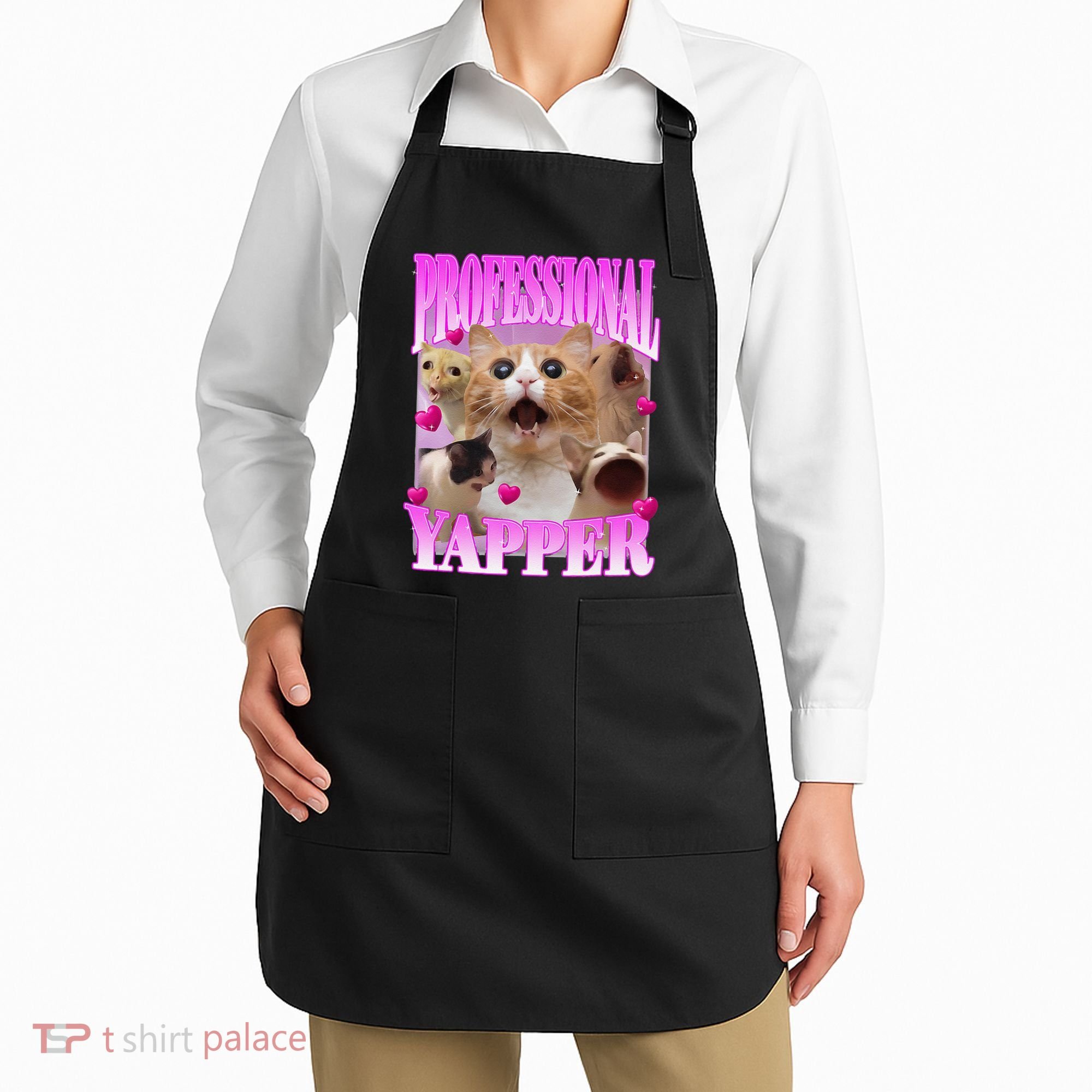 Cat Funny Oddly Specific Dank Meme Professional Yapper Apron