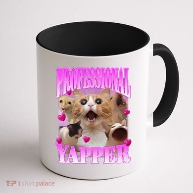 Cat Funny Oddly Specific Dank Meme Professional Yapper Coffee Mug back