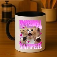 Cat Funny Oddly Specific Dank Meme Professional Yapper Coffee Mug thumb 4