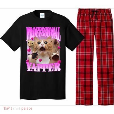 Cat Funny Oddly Specific Dank Meme Professional Yapper Pajama Set