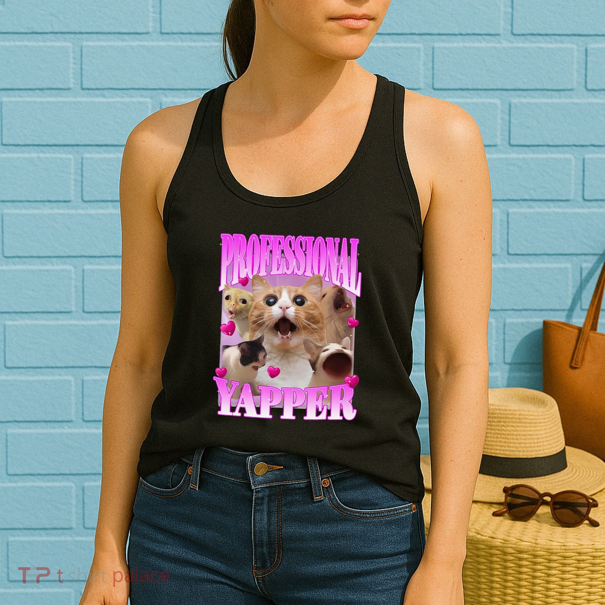 Cat Funny Oddly Specific Dank Meme Professional Yapper Women's Tank Top