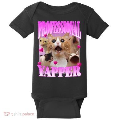 Cat Funny Oddly Specific Dank Meme Professional Yapper Baby Bodysuit