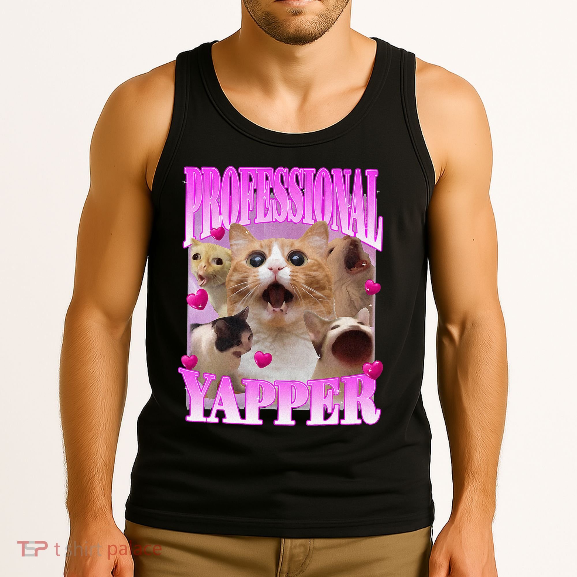 Cat Funny Oddly Specific Dank Meme Professional Yapper Tank Top