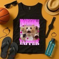 Cat Funny Oddly Specific Dank Meme Professional Yapper Tank Top thumb 4