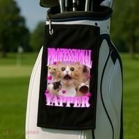 Cat Funny Oddly Specific Dank Meme Professional Yapper Golf Towel thumb 2