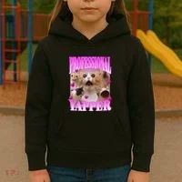 Cat Funny Oddly Specific Dank Meme Professional Yapper Kids Hoodie thumb 3