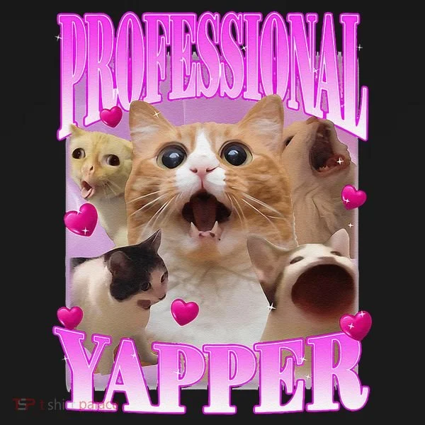 Cat Funny Oddly Specific Dank Meme Professional Yapper Kids Long Sleeve Shirt