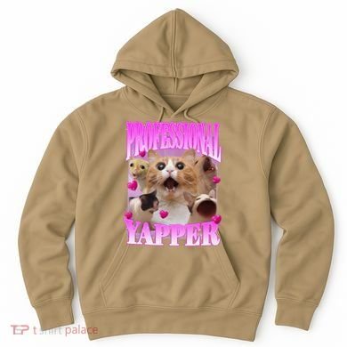 Cat Funny Oddly Specific Dank Meme Professional Yapper Hoodie