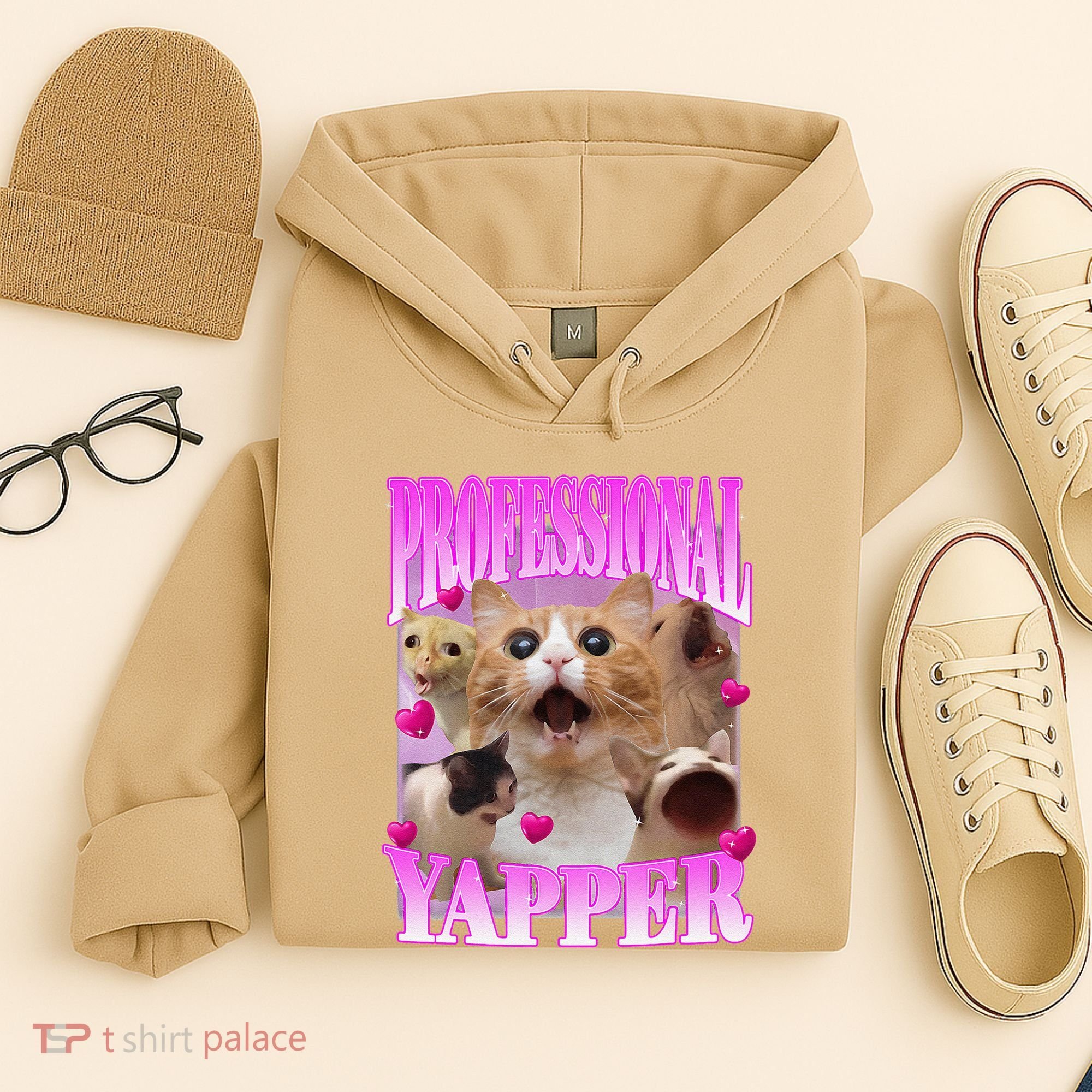 Cat Funny Oddly Specific Dank Meme Professional Yapper Hoodie