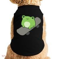 Cute Frog On Skateboard Kawaii Aesthetic Frog Doggie Tank thumb 0