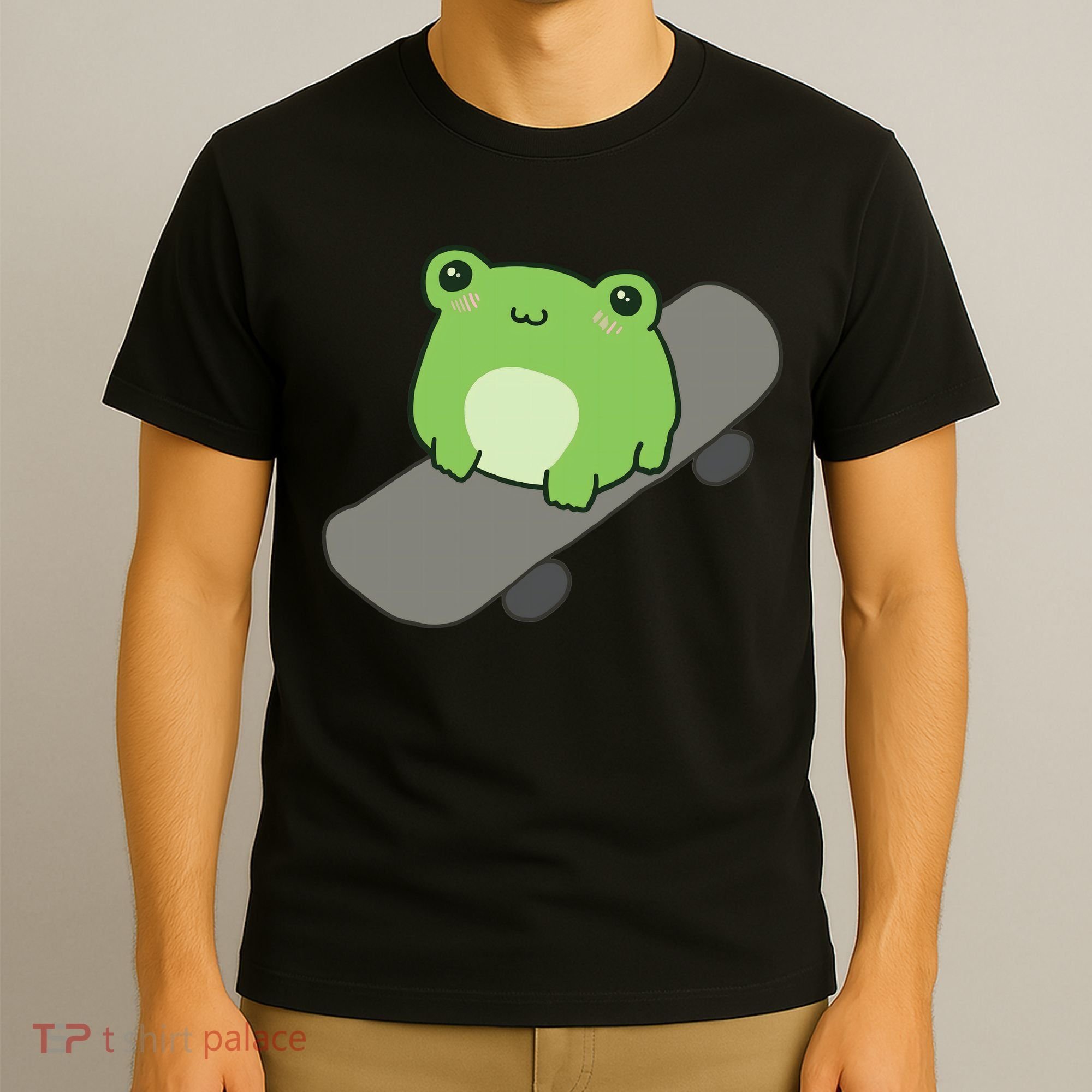 Cute Frog On Skateboard Kawaii Aesthetic Frog T-Shirt