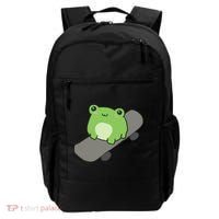 Cute Frog On Skateboard Kawaii Aesthetic Frog Backpack thumb 0