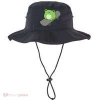Cute Frog On Skateboard Kawaii Aesthetic Frog Bucket Hat thumb 0