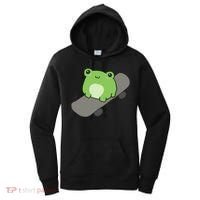 Cute Frog On Skateboard Kawaii Aesthetic Frog Women's Hoodie thumb 0