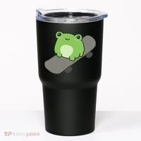 Cute Frog On Skateboard Kawaii Aesthetic Frog Tumbler thumb 0